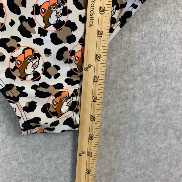 Buc-ee's All Over Leopard Print One Piece Swimsuit Women's XS Logo Graphic EUC - Picture 11 of 11